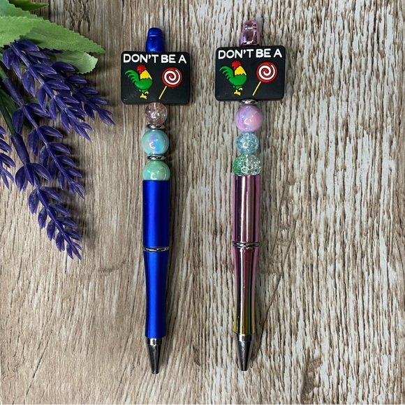 Writing Pen Adult Funny Humor Artisan Beaded Silicone Gift Handcrafted Office - Picture 1 of 4